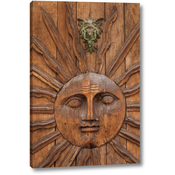 World Menagerie Mexico Sun Carving On Doorway by Don Paulson